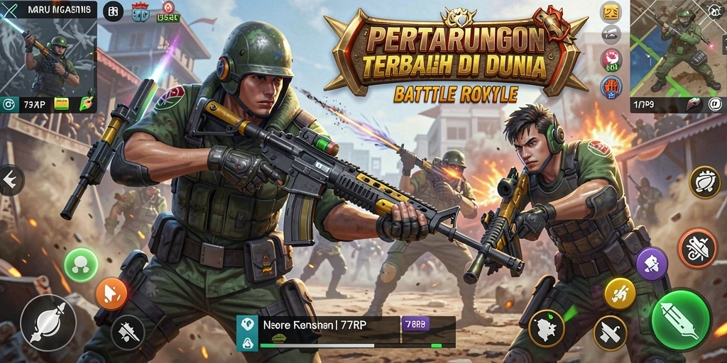 Tangkapan layar dari gameplay seru di 77RP Battle Royale.