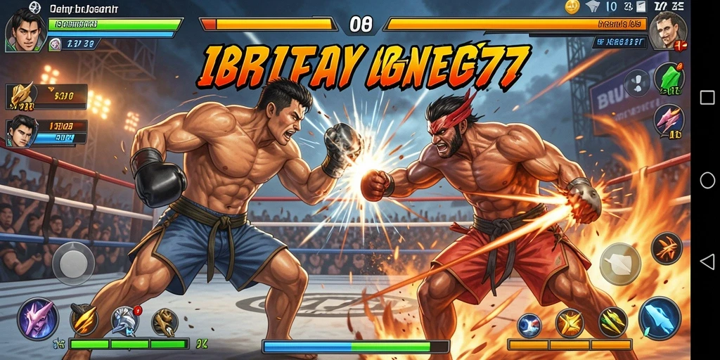 Tampilan emocioning dari gameplay <strong>BRUTAL77</strong> dengan pertarungan seru dan karakter unik.