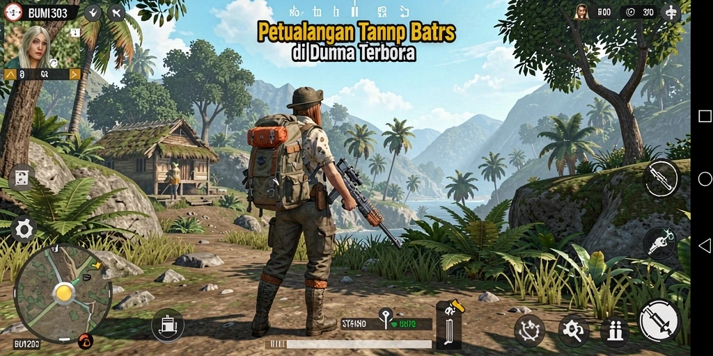 Gameplay seru dalam dunia terbuka BUMI303 yang penuh petualangan.