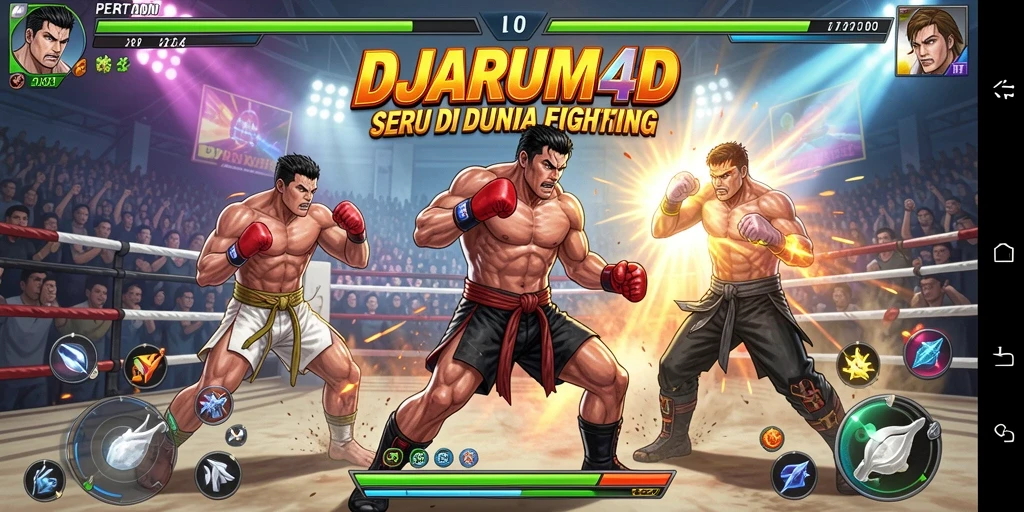 Screenshot utama DJARUM4D menampilkan aksi pertarungan yang intens.