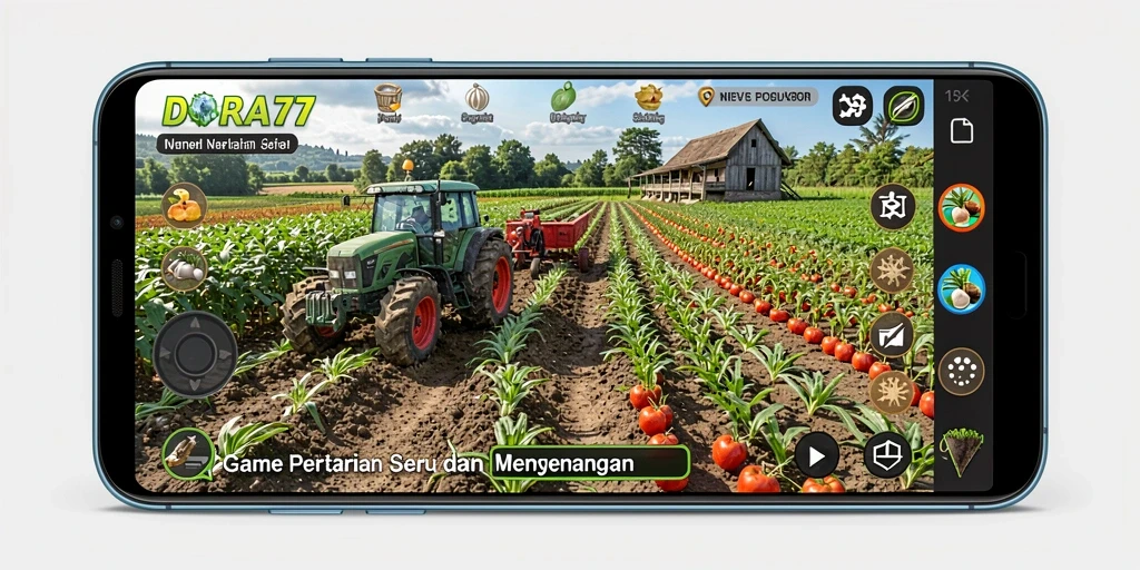 Screenshot DORA77 menampilkan gameplay bertani yang seru dan interaktif.