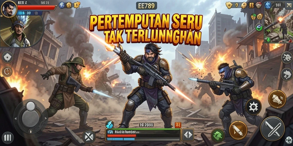 Tampilan seru dari gameplay EE789 yang mengasyikkan.