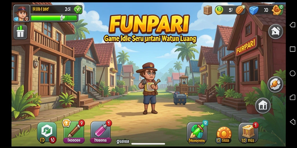 Gameplay seru di FUNPARI dengan karakter unik dan mekanika Idle.
