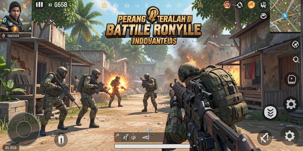Screenshot gameplay G668 yang menampilkan aksi seru dalam Battle Royale.