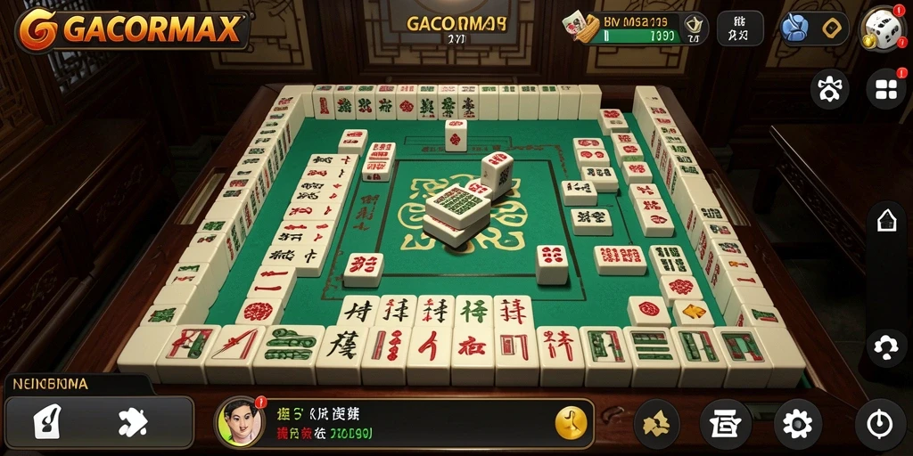 Screenshot GACORMAX menampilkan gameplay Mahjong yang menegangkan.