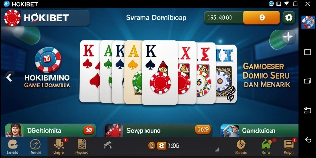 Tampilan gameplay HOKIBET yang menarik dan seru saat bermain Domino.