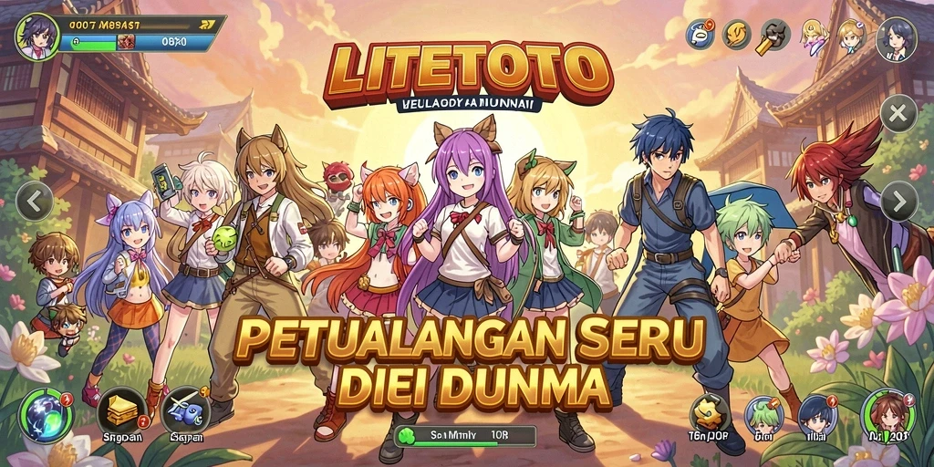 Tampilan gameplay seru dan karakter anime yang memukau dalam LITETOTO.