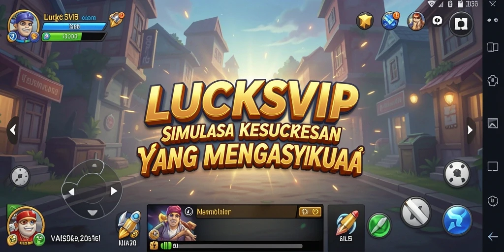 Menampilkan gameplay menarik LUCKSVIP di arena simulasi.