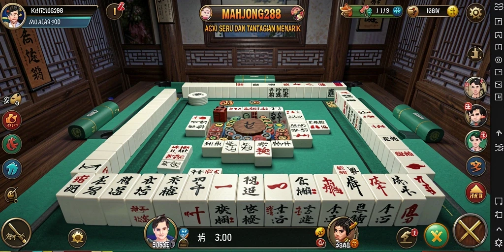 Tampilan menarik dengan aksi gameplay MAHJONG288 yang mendebarkan.
