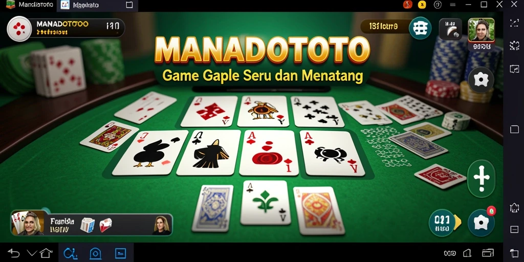 Tampilan gameplay seru dari MANADOTOTO dengan suasana permainan Gaple.