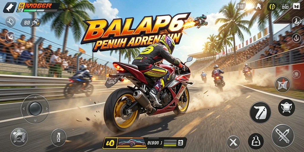 Screenshot MPO666 menunjukkan aksi balap motor yang mendebarkan.