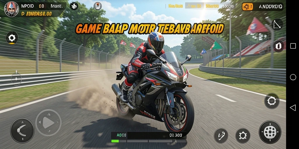 Screenshot MPOID menampilkan balapan motor yang mendebarkan dan grafik berkualitas tinggi.