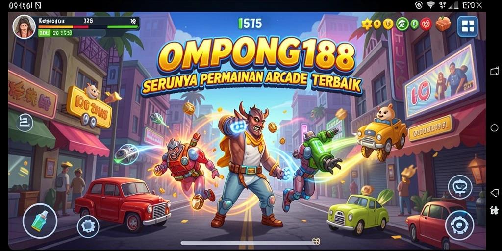 Tangkapan layar OMPONG188 menampilkan aksi seru dalam permainan arcade.
