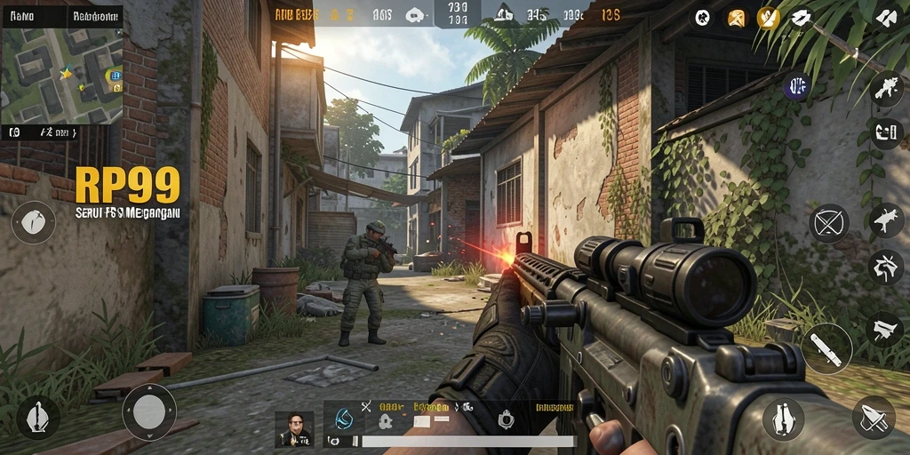 Screenshot dari gameplay intens RP99 yang menegangkan.