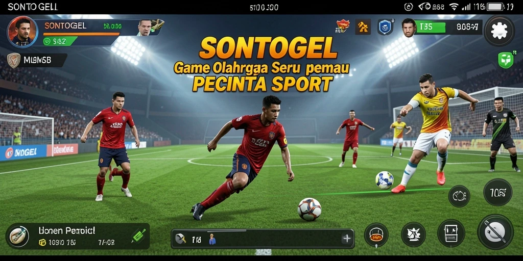 Tampilan dinamis dari gameplay olahraga yang seru dan interaktif.