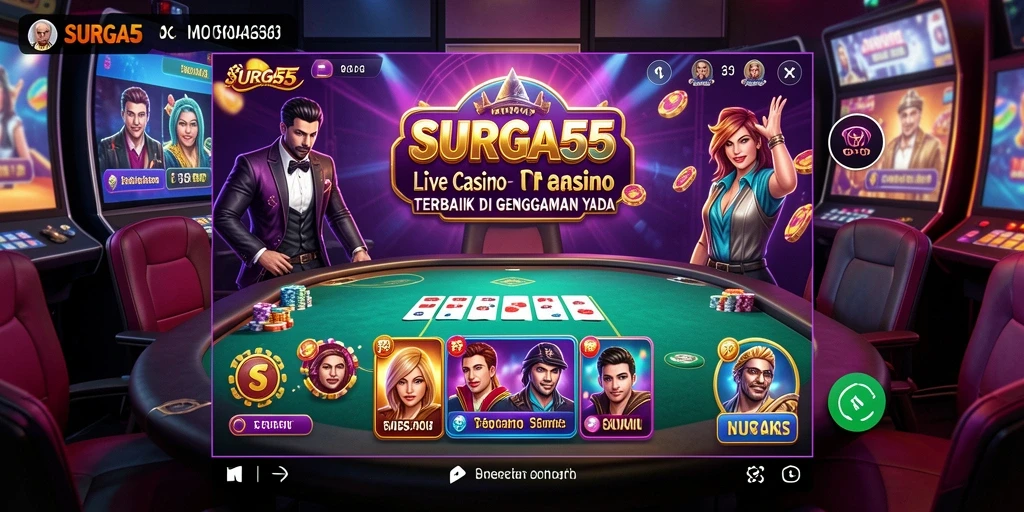 Gameplay Live Casino SURGA55 yang seru dan interaktif.