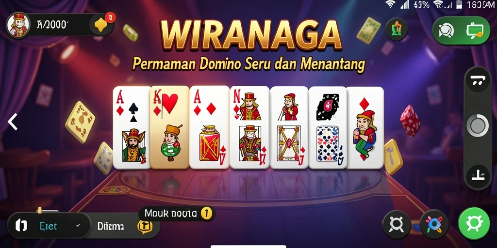 Screenshot WIRANAGA menampilkan gameplay Domino yang menarik.
