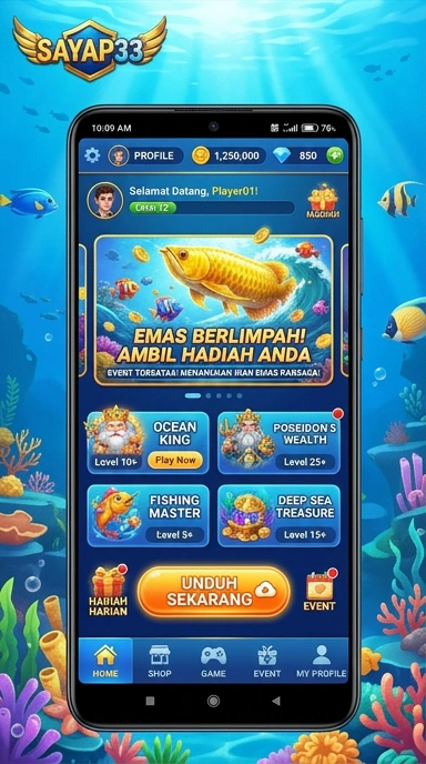 Tampilan antarmuka sayap33 yang modern dan bersih.